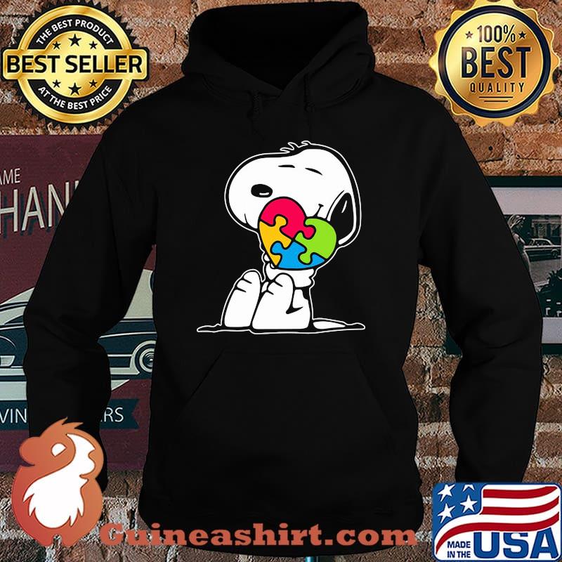 Snoopy hug heart austism awareness Hoodie