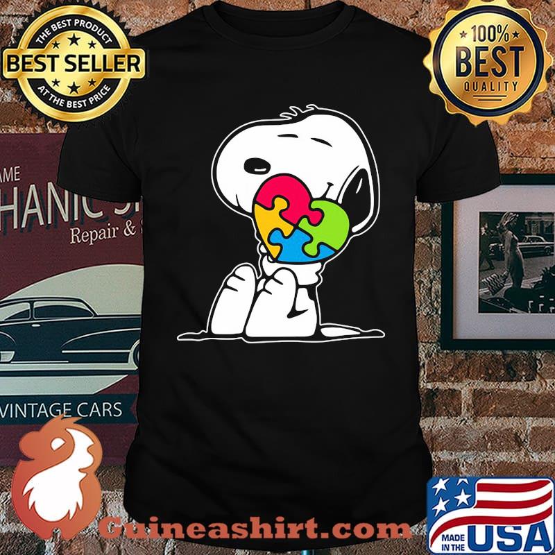 Snoopy hug heart austism awareness shirt