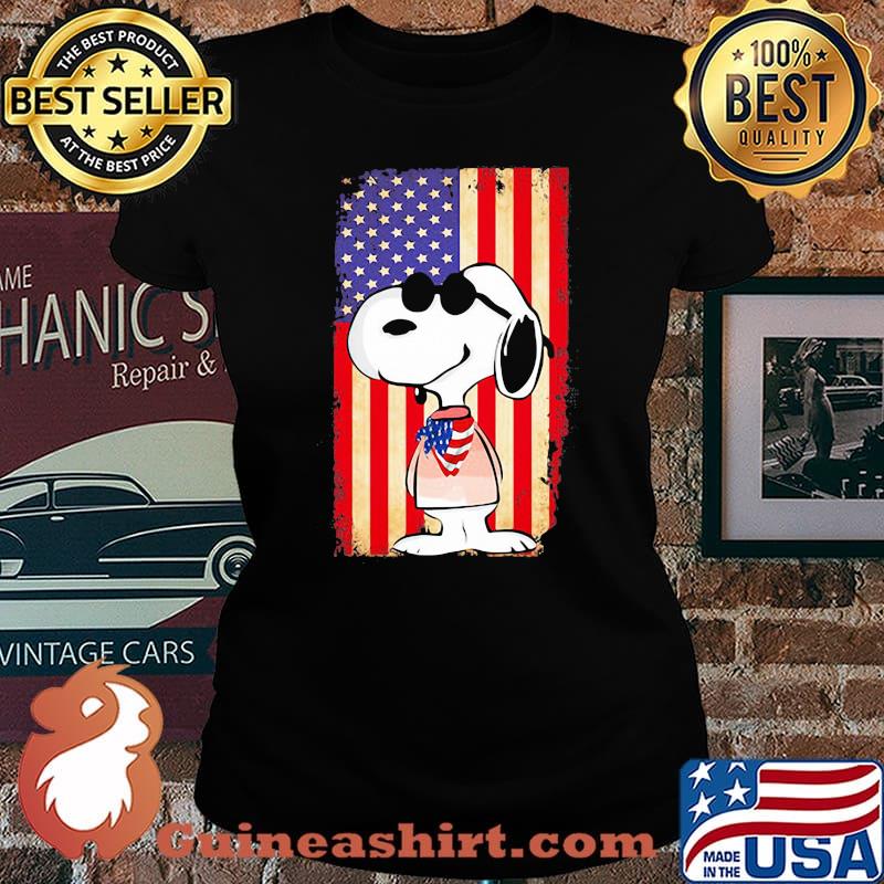 Snoopy Wear American Flag Vintage Shirt Laides tee