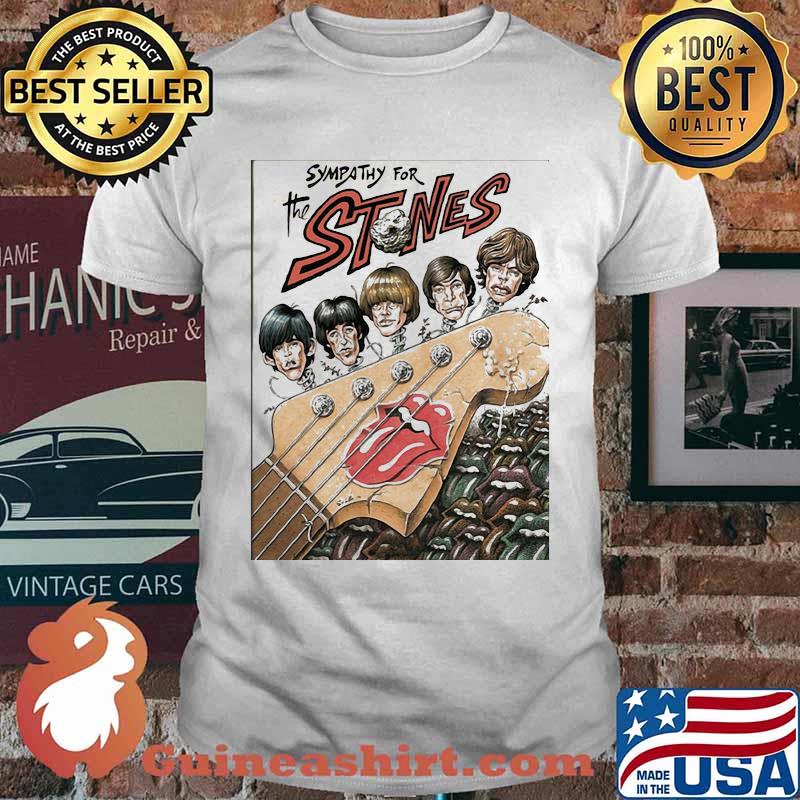 Sympathy for the rolling stones lips guitar shirt