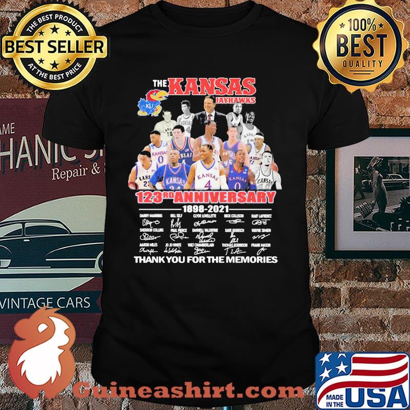 The Kansas City Jauhawks 123rd Anniversary 1898 2021 Thank You For The Memories Signature Shirt
