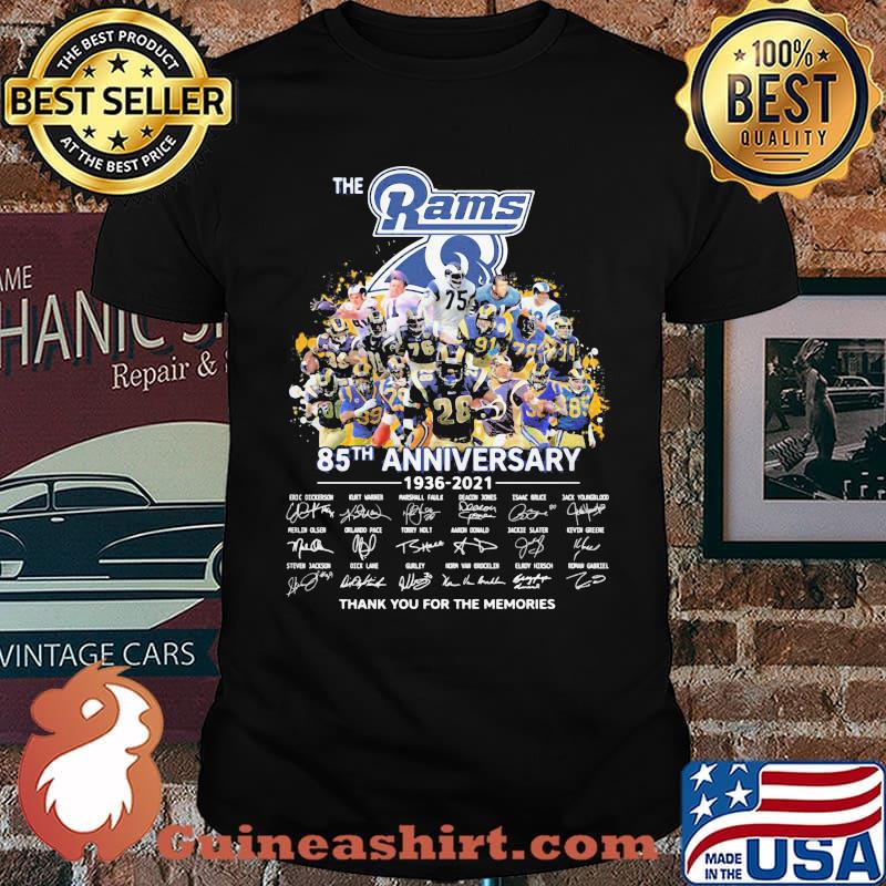The Rams 85th anniversary 1936 2021 thank you for the memories signature shirt