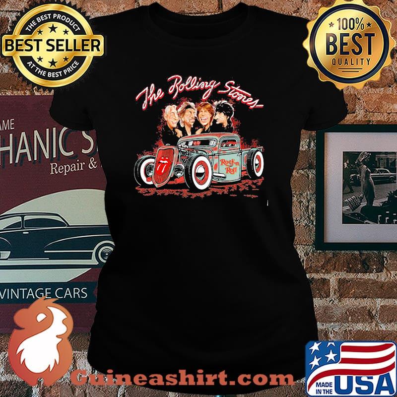 The rolling stone car band music rock Laides tee