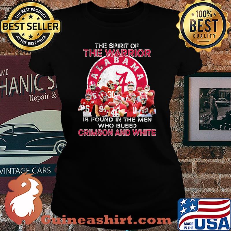 The spirit of the warrior is found in the men who bleed crimson and white Laides tee