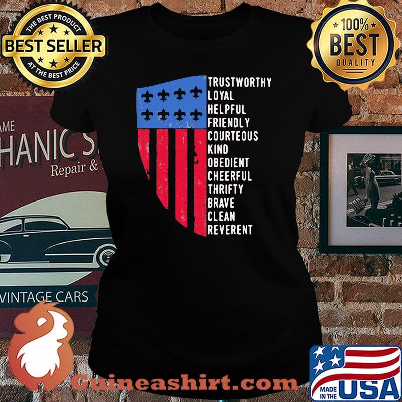 Trustworthy Loyal Helpful Friendly Courteous Kind Obendien Ameircan Flag Shirt Laides tee