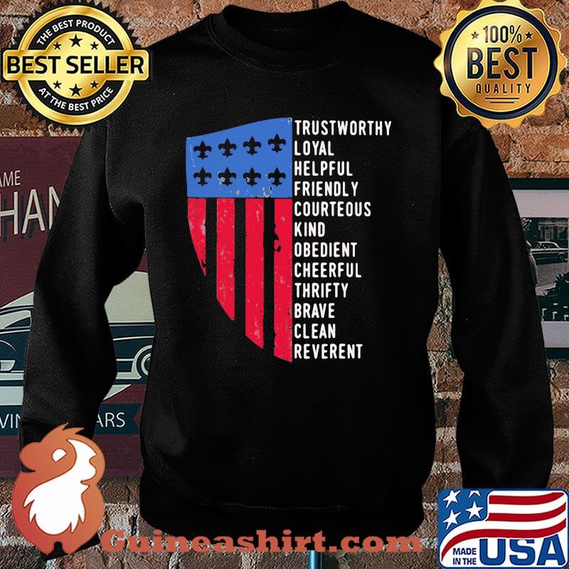 Trustworthy Loyal Helpful Friendly Courteous Kind Obendien Ameircan Flag Shirt Sweater
