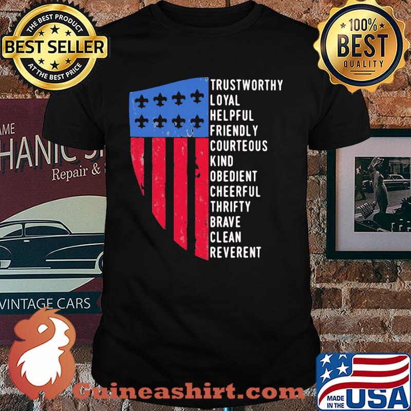 Trustworthy Loyal Helpful Friendly Courteous Kind Obendien Ameircan Flag Shirt