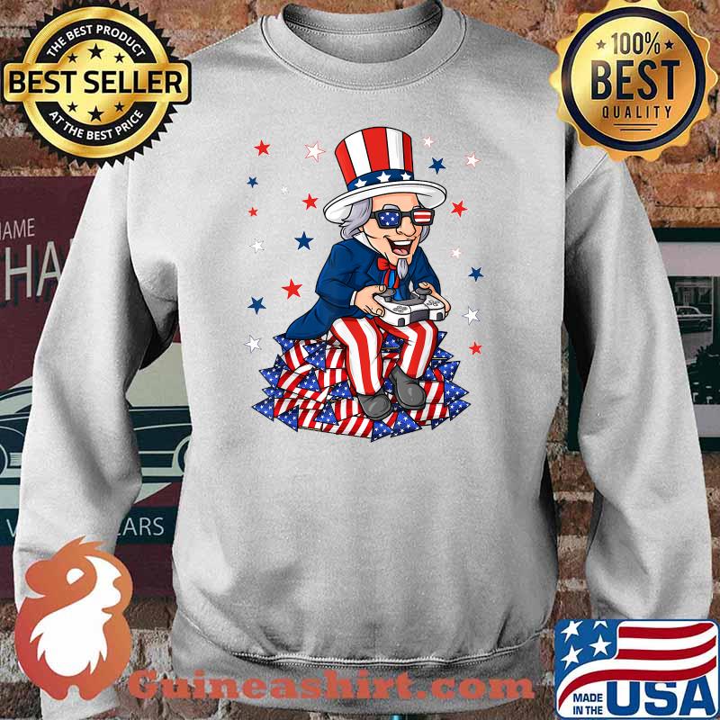 Uncle Sam Game Controller 4th Of July Independence T-Shirt Sweater