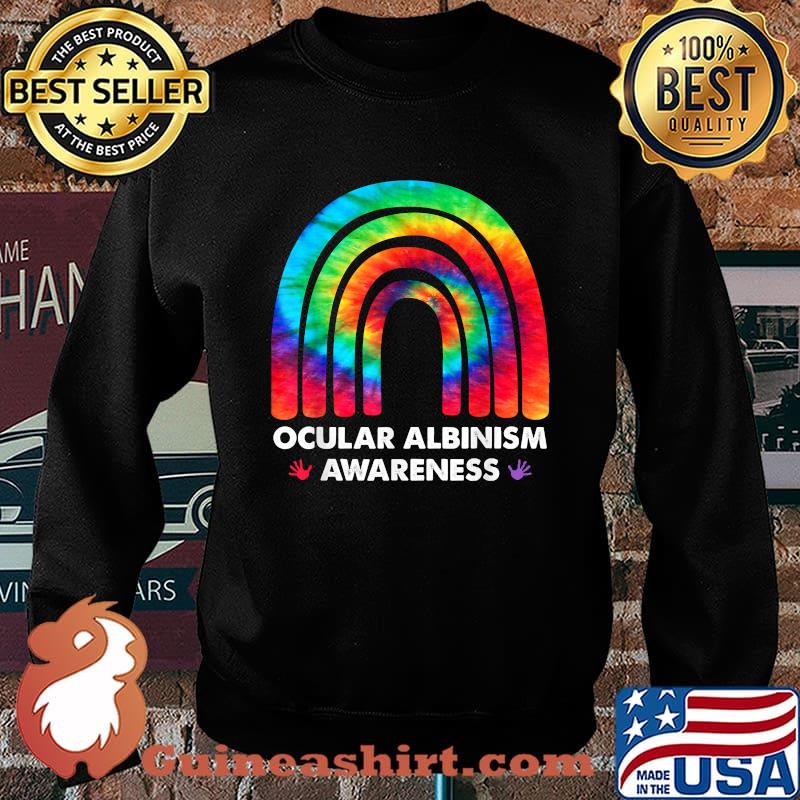 We Wear Rainbow Heart For Ocular Albinism Awareness T-Shirt Sweater