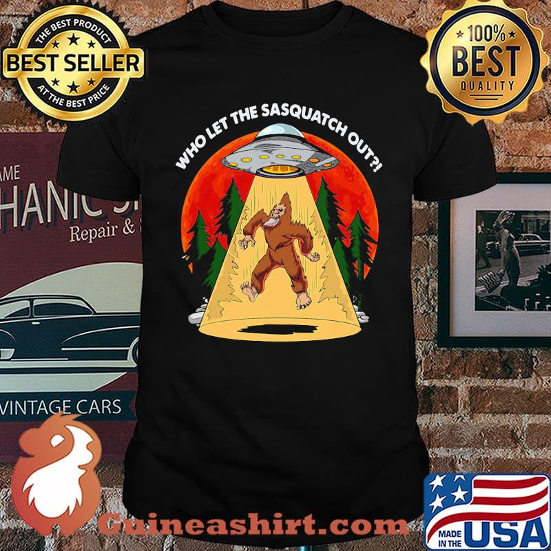 Who Let The Sasquatch Out Big Foot Blood Moon Shirt
