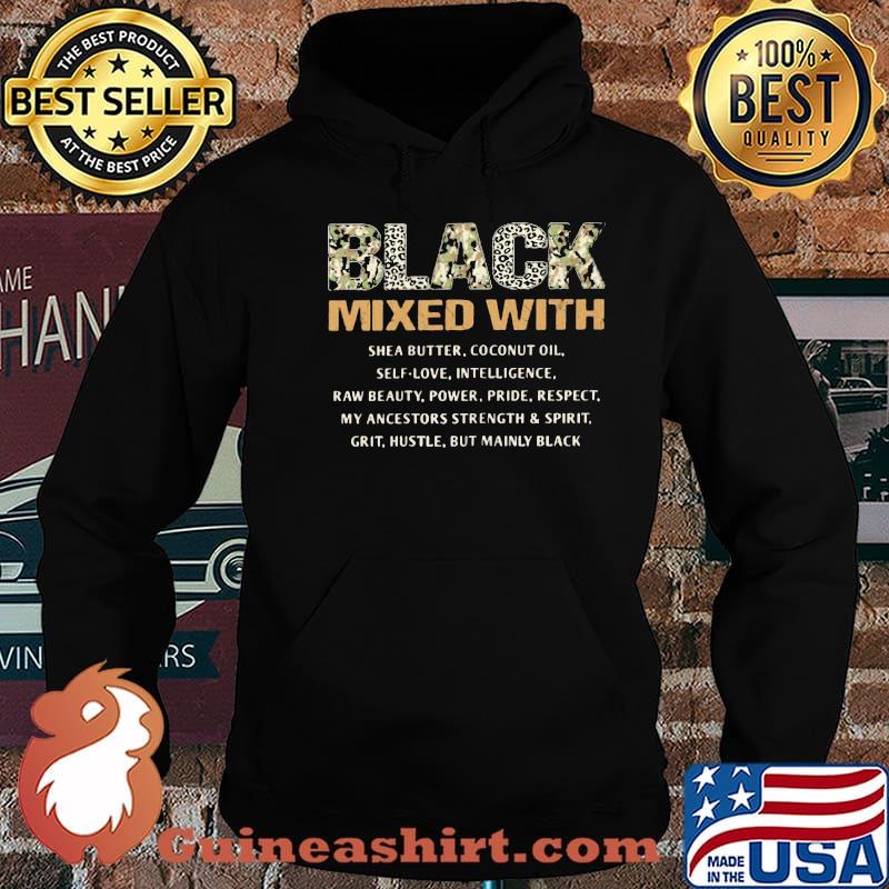 Women Black Mixed With She a Butter Coconut Oil Lepoard Shirt Hoodie