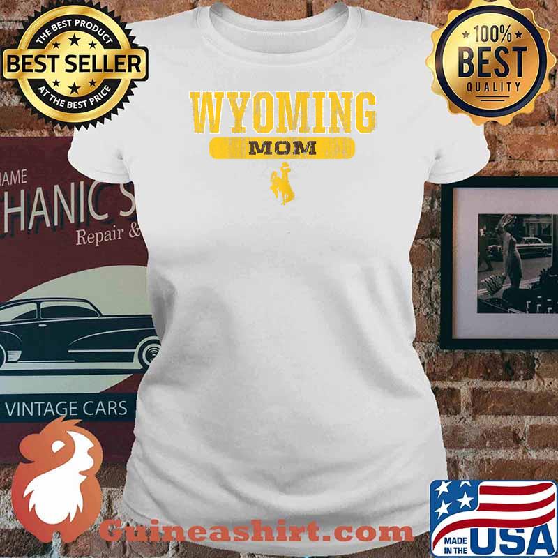 Wyoming Cowboys Apparel Mom Block Pill Shirt Ladies tee