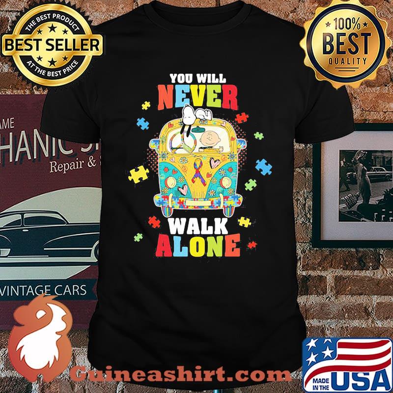 You will never walk alone bus autism awareness shirt