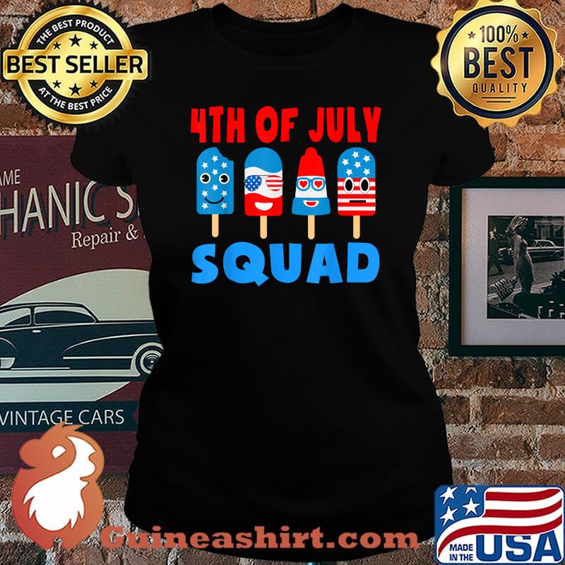 4th Of July Squad Cute Ice Pops American Flag Patriotic T-Shirt Laides tee