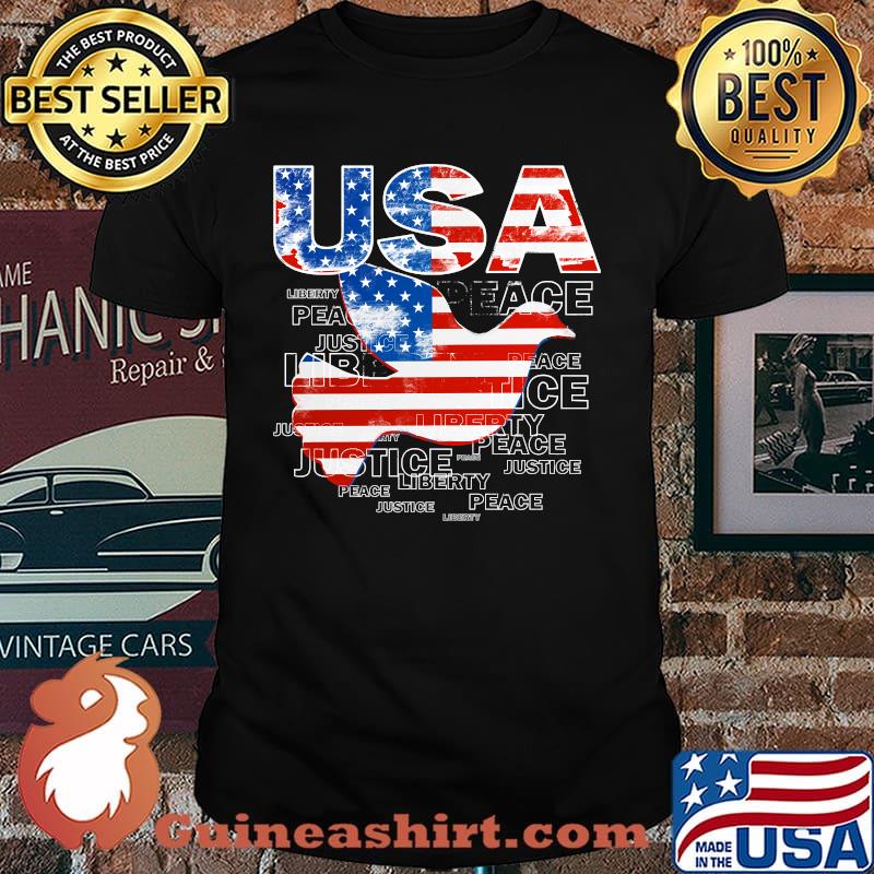 4th of July USA Dove American Flag Patriotic Shirt