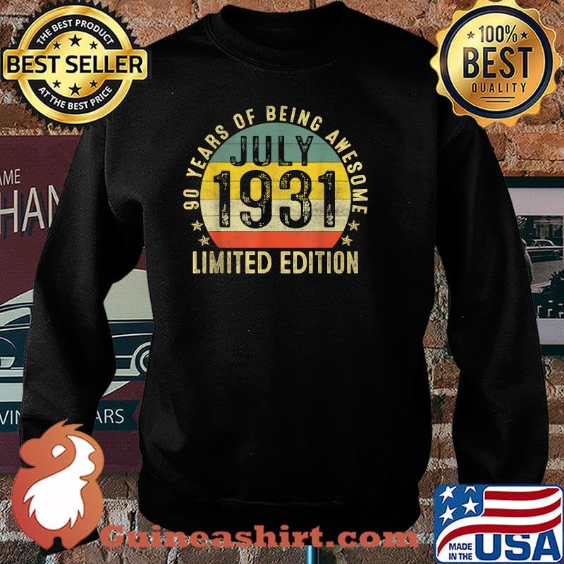 90 years of being awesome july 1931 limited edition vintage Sweater
