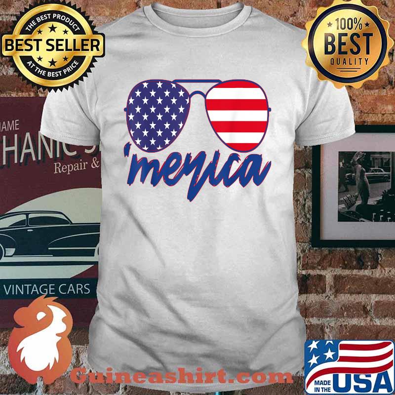 American Flag Sunglasses America Patriotic Design Shirt