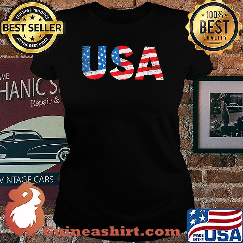 American Freedom USA Flag Patriotic T-Shirt Laides tee