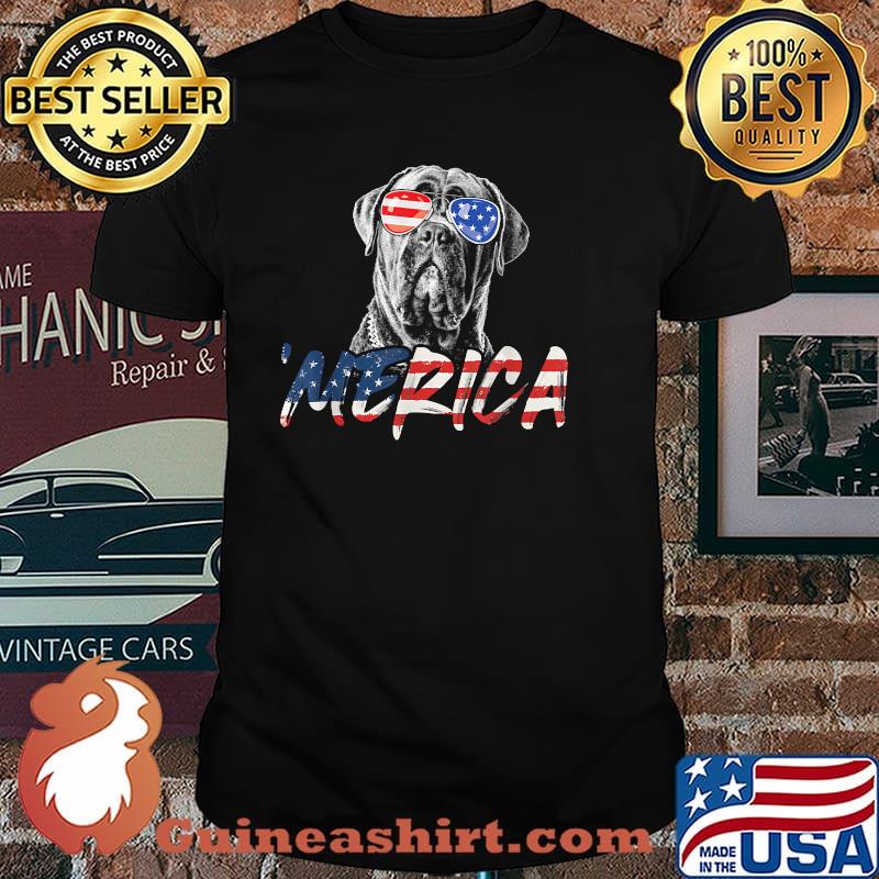 American Sunglass US Flag Dog Lover T-Shirt