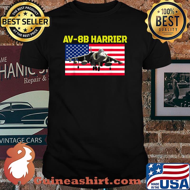 Av 8B Harrier Fun pilot and aircraft flying airplanes American Flag T-Shirt