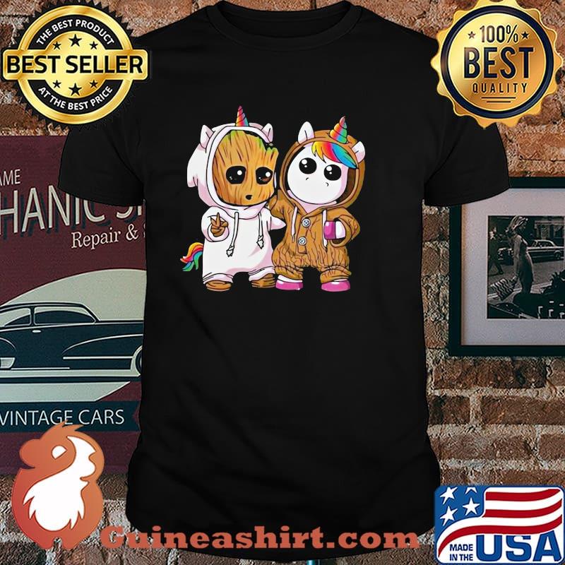 Baby groot and unicorn shirt