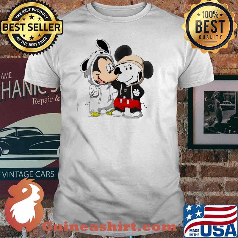 Baby snoopy and mickey mouse shirt