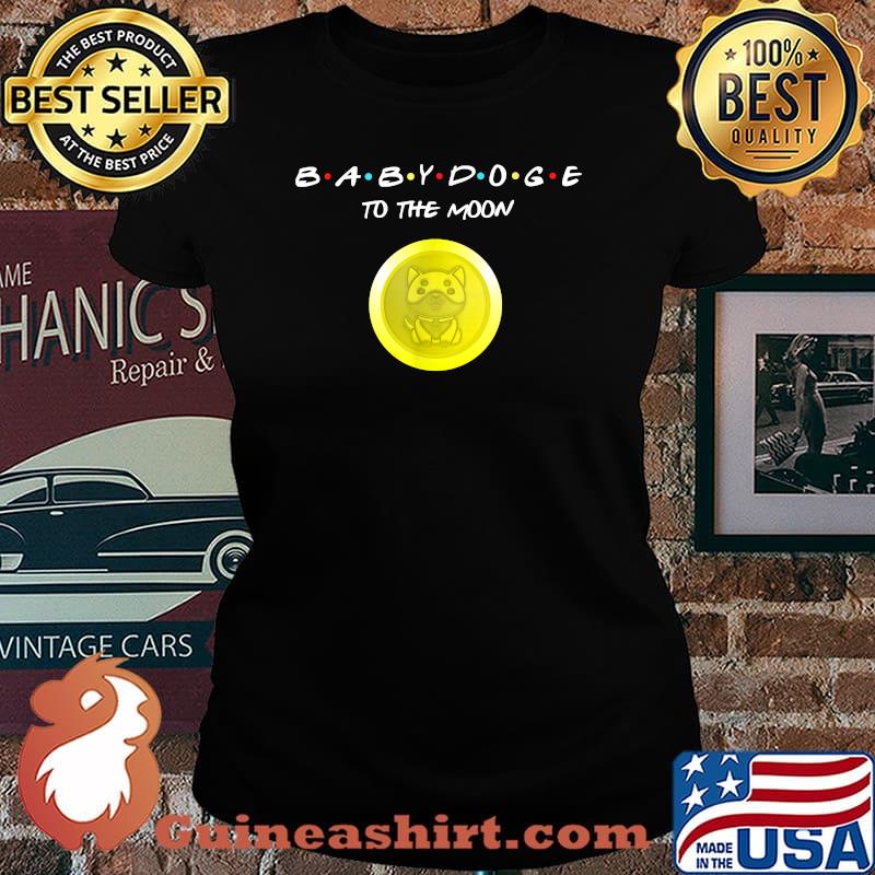 BabyDoge To The Moon Meme Cryptocurrency Coin T-Shirt Laides tee