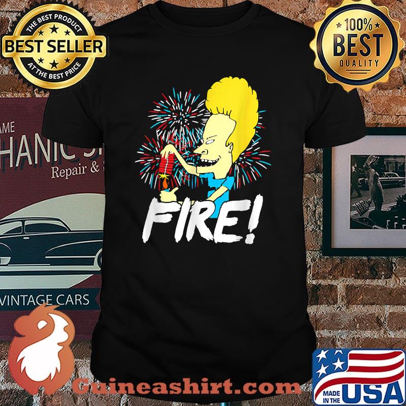 Beavis-Fire 4th of July Independence Day T-Shirt