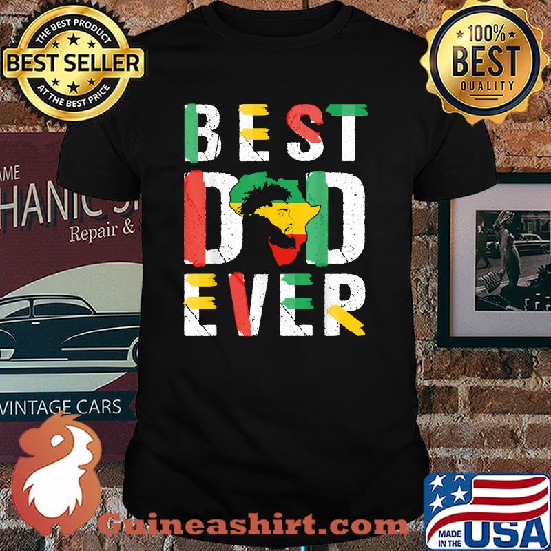 Best Dad Ever Juneteenth Flag Men Africa Map Freedom Day T-Shirt