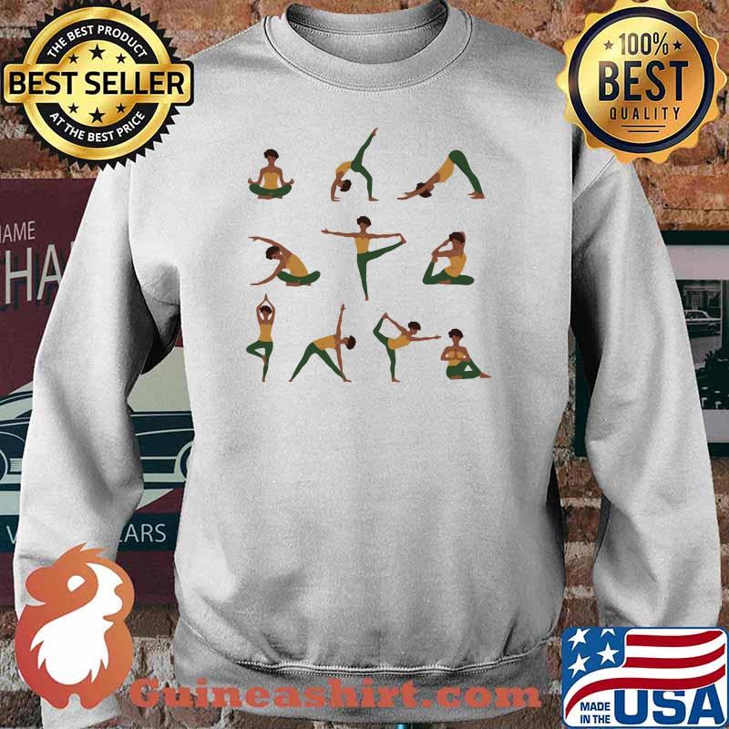 Black Woman Yoga Poses Shirt Sweater