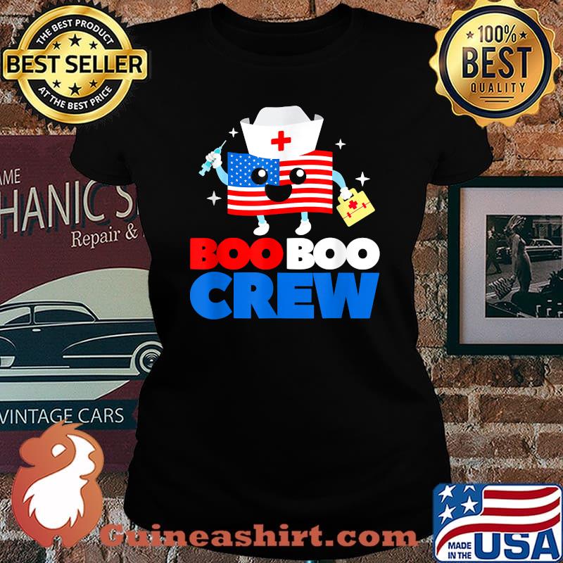 Boo Boo Crew American Flag Funny 4th Of July USA Nurse T-Shirt Laides tee