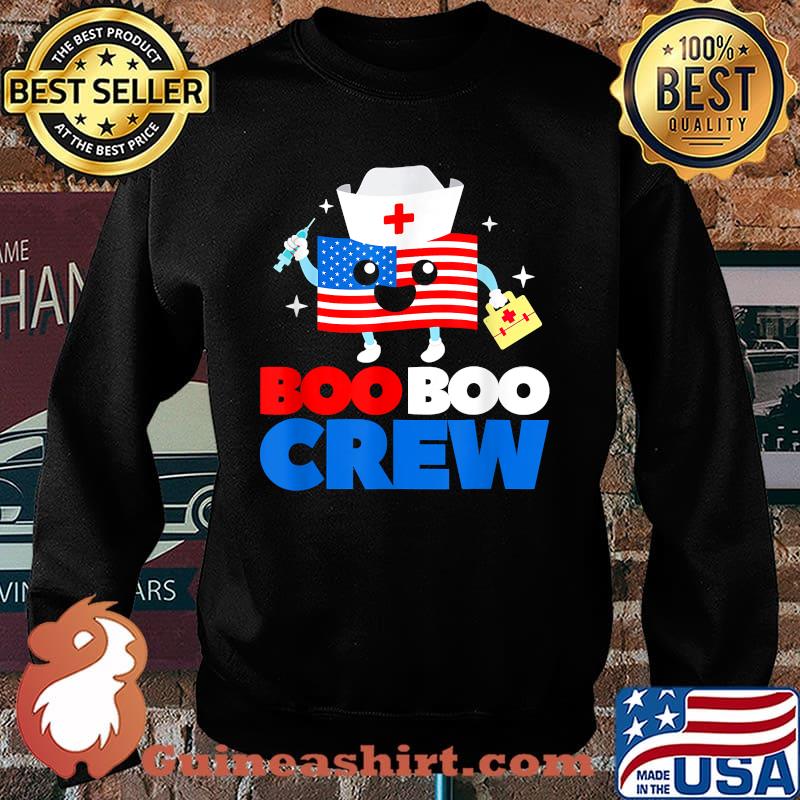Boo Boo Crew American Flag Funny 4th Of July USA Nurse T-Shirt Sweater