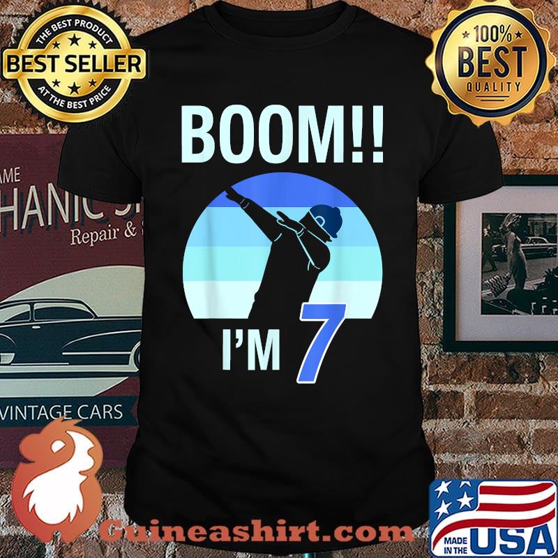 Boom Im 7 Years Birthday Boy Dabbing Vintage T-Shirt