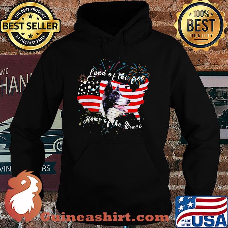 Border Collie Independence Day Land Of The Free Home Of The Brave American Flag Shirt Hoodie