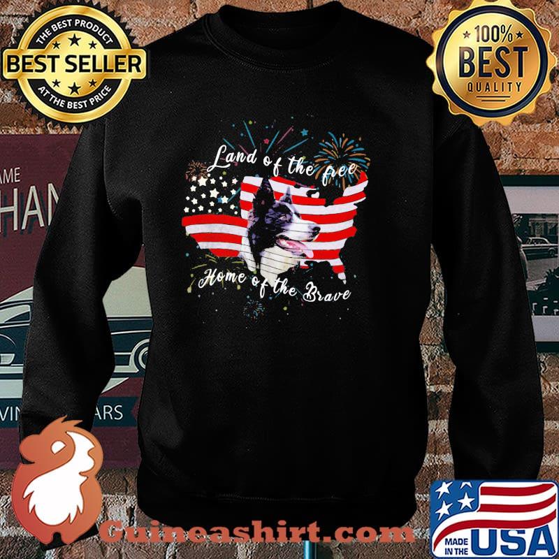 Border Collie Independence Day Land Of The Free Home Of The Brave American Flag Shirt Sweater