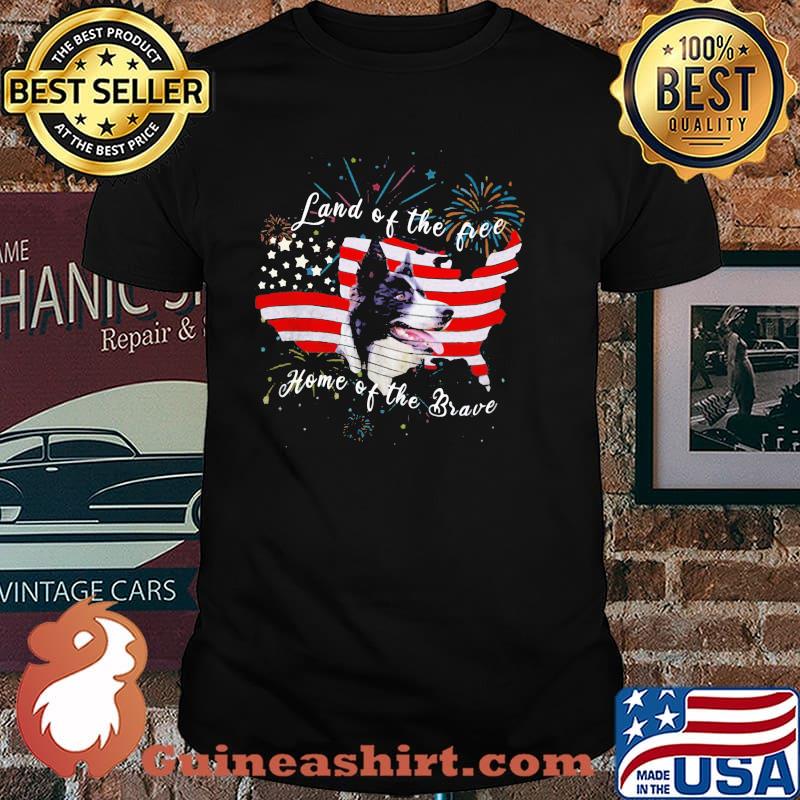 Border Collie Independence Day Land Of The Free Home Of The Brave American Flag Shirt