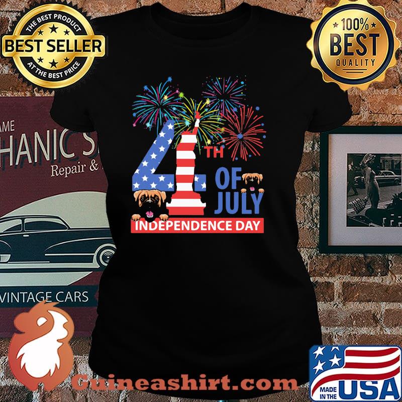 Boxer Independence Day 4th Of July American Flag Shirt Laides tee