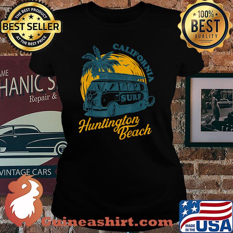California Huntington Beach Surf Surfing Hippie Van T-Shirt Laides tee