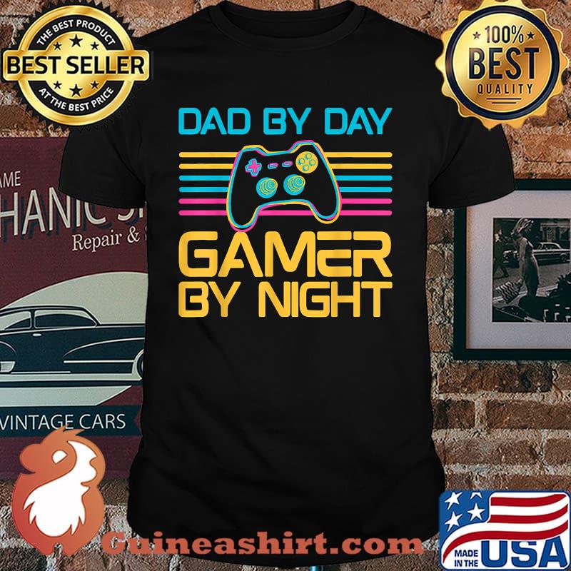Dad By Day Gamer By Night Video Games Vintage T-Shirt