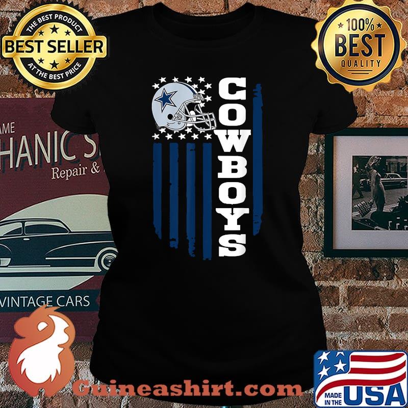 Dallas Cowboys 4th of July America Flag T-Shirt Laides tee