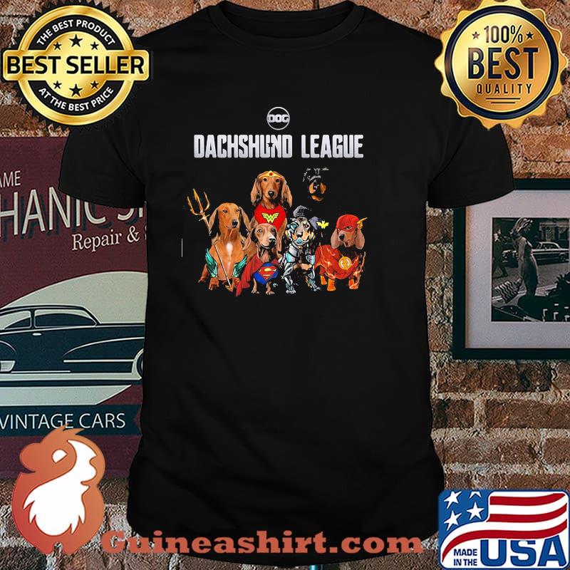 Dog dachshund league heroes american captain shirt