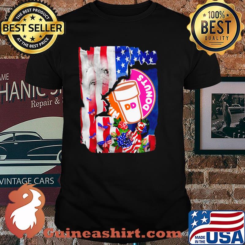 Donuts Coffee 4th of July Independence Day Flower shirt