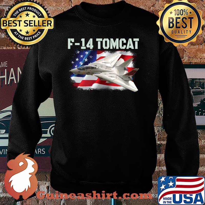 F 14 Tomcat Fun pilot and aircraft flying airplanes American Flag T-Shirt Sweater