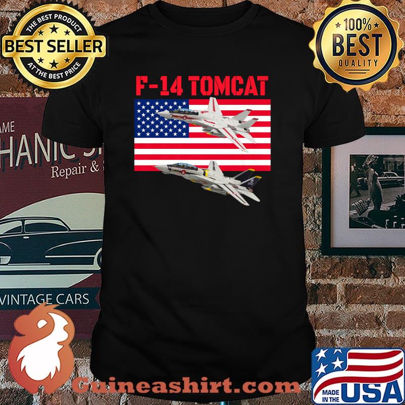 F 14 Tomcat Fun pilot and aircraft perfect for flying airplanes American Flag T-Shirt