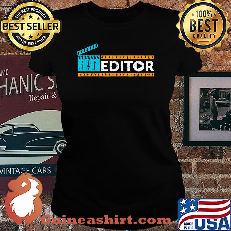 Film Editor Pattern Cinematographers Filmmaker Movie Maker T-Shirt Laides tee