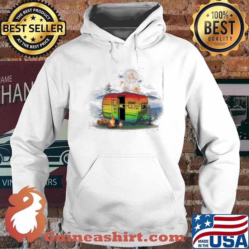 Fireworks Rainbow Camping Shirt Hoodie