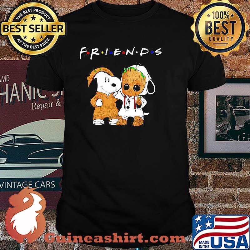 Friends snoopy and groot shirt