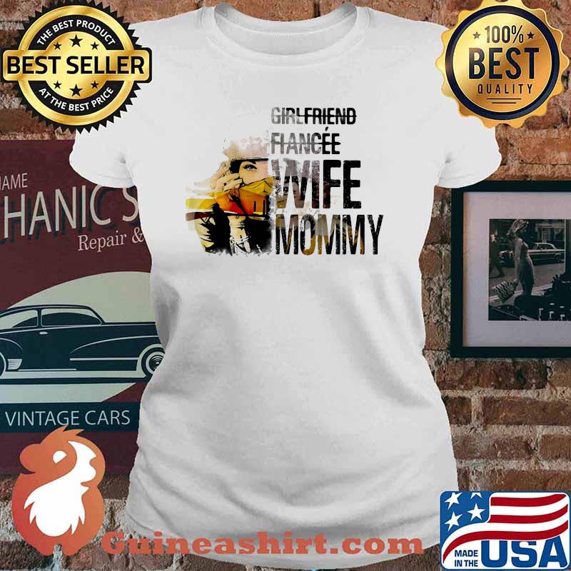Girlfriend Fiancee Wife Mommy Motorcycles Watercolor Shirt Ladies tee