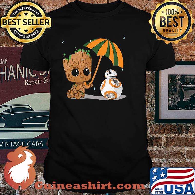 Groot holding umbrella egg shirt