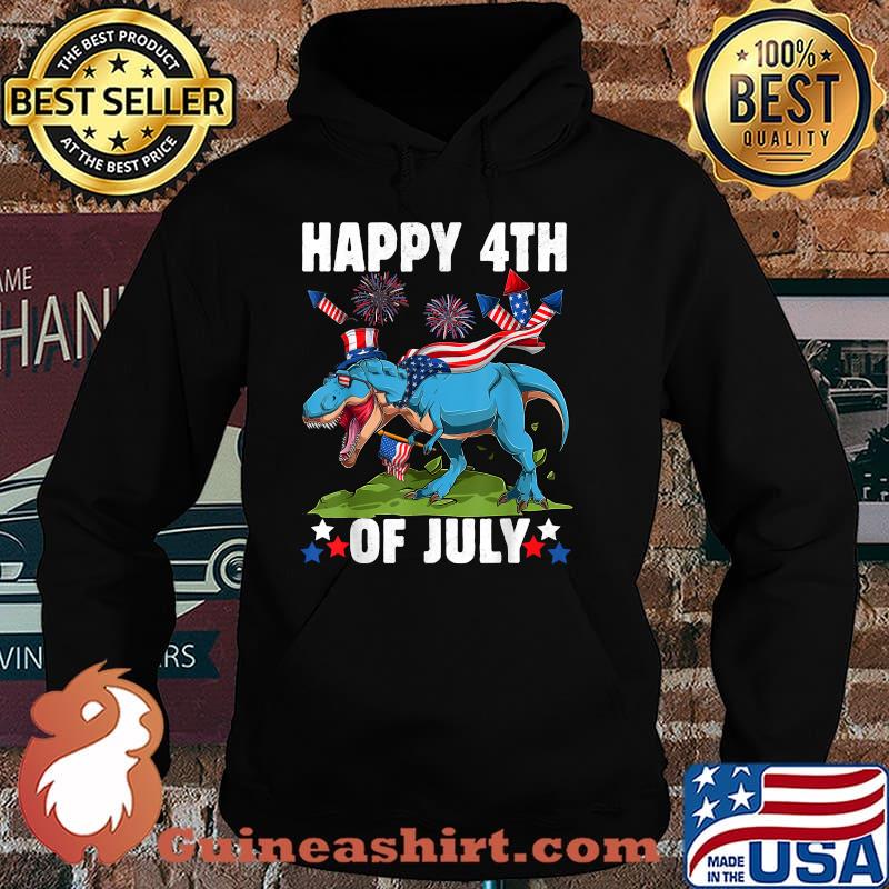 Happy 4th Of July T-rex Dinosaur Firework T-Shirt Hoodie